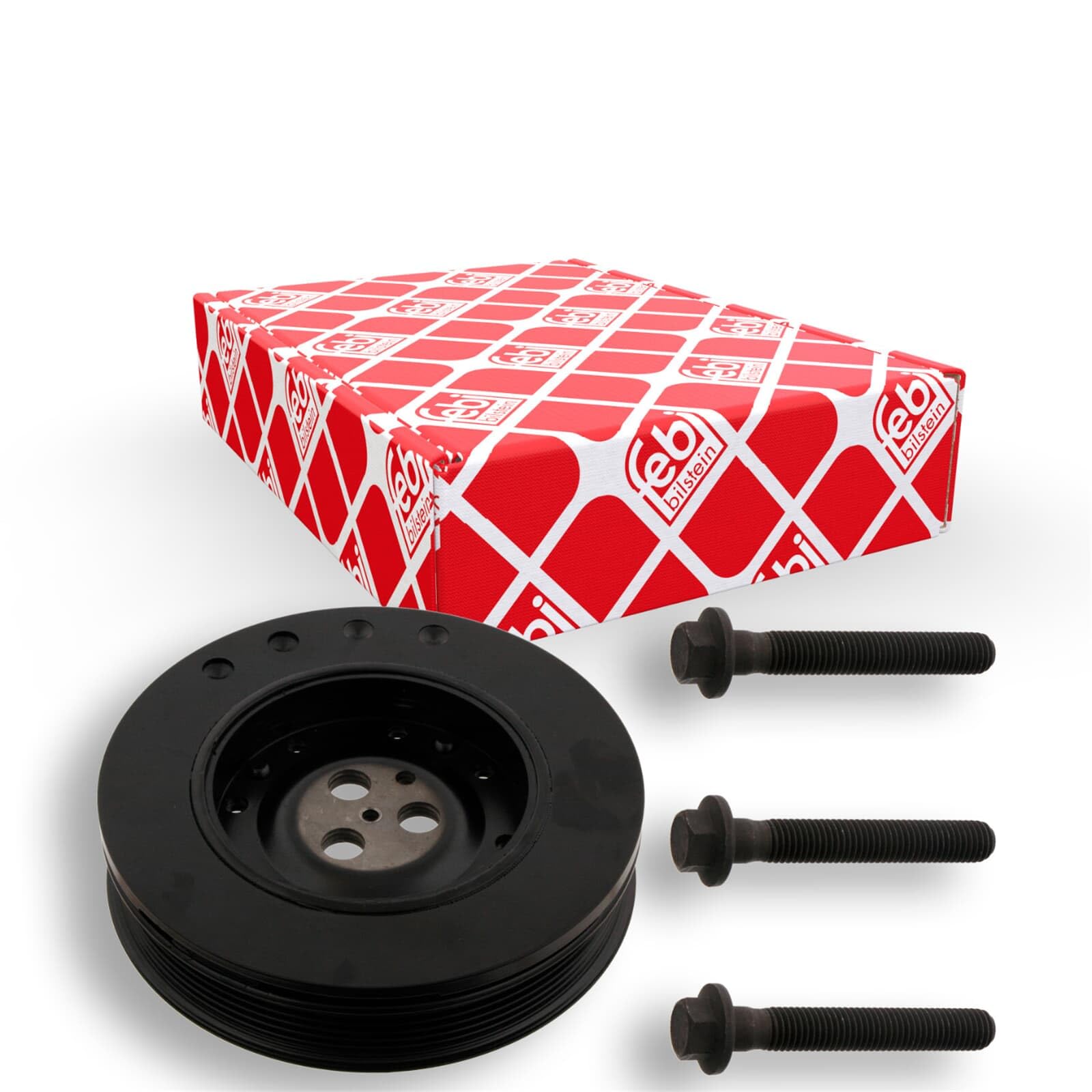 febi bilstein 33673 Riemenscheibe (entkoppelt) für Kurbelwelle, mit Schrauben, 1 Stück