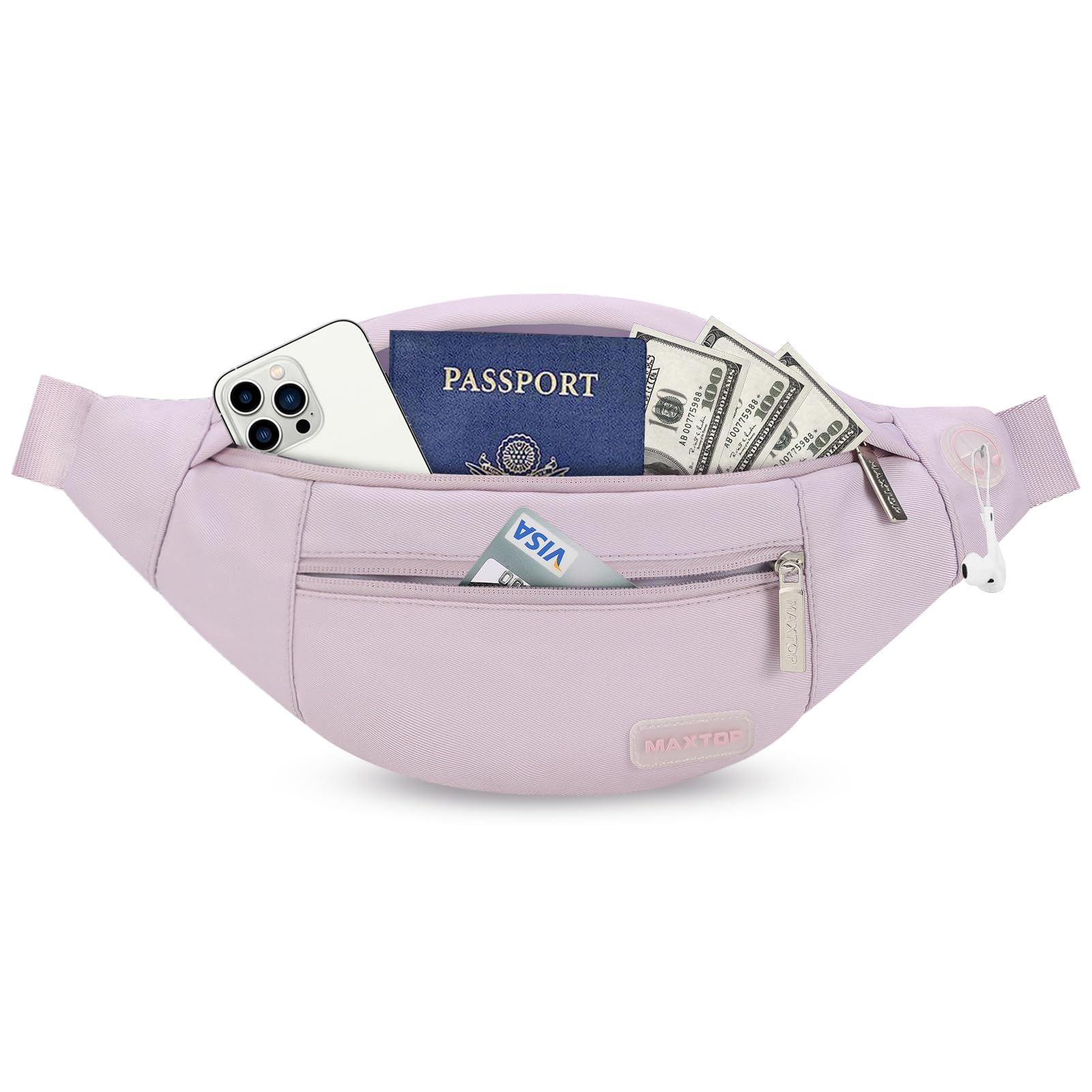MAXTOP Large Purple Crossbody Fanny Pack for Women Belt Bag fits All Phones