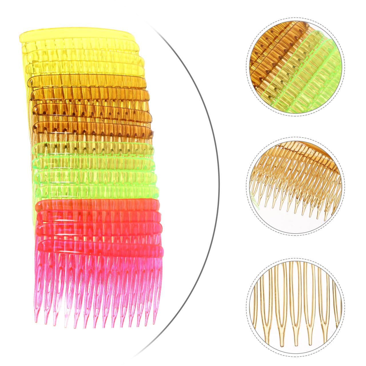 FRCOLOR 12Pcs Small Wavy Hair Combs Side Clips with Twisted Teeth Classic French Styling Combs for Women and Girls Elegant Hair Accessories for Daily Use