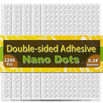 Piteno 1200Pcs Double Sided Adhesive Dots, 0.24" Clear Removable Sticky Adhesive Mounting Putty, Waterproof No Trace Dots Adhesive Putty for Poster Picture Festival Decoration Museum 6mm