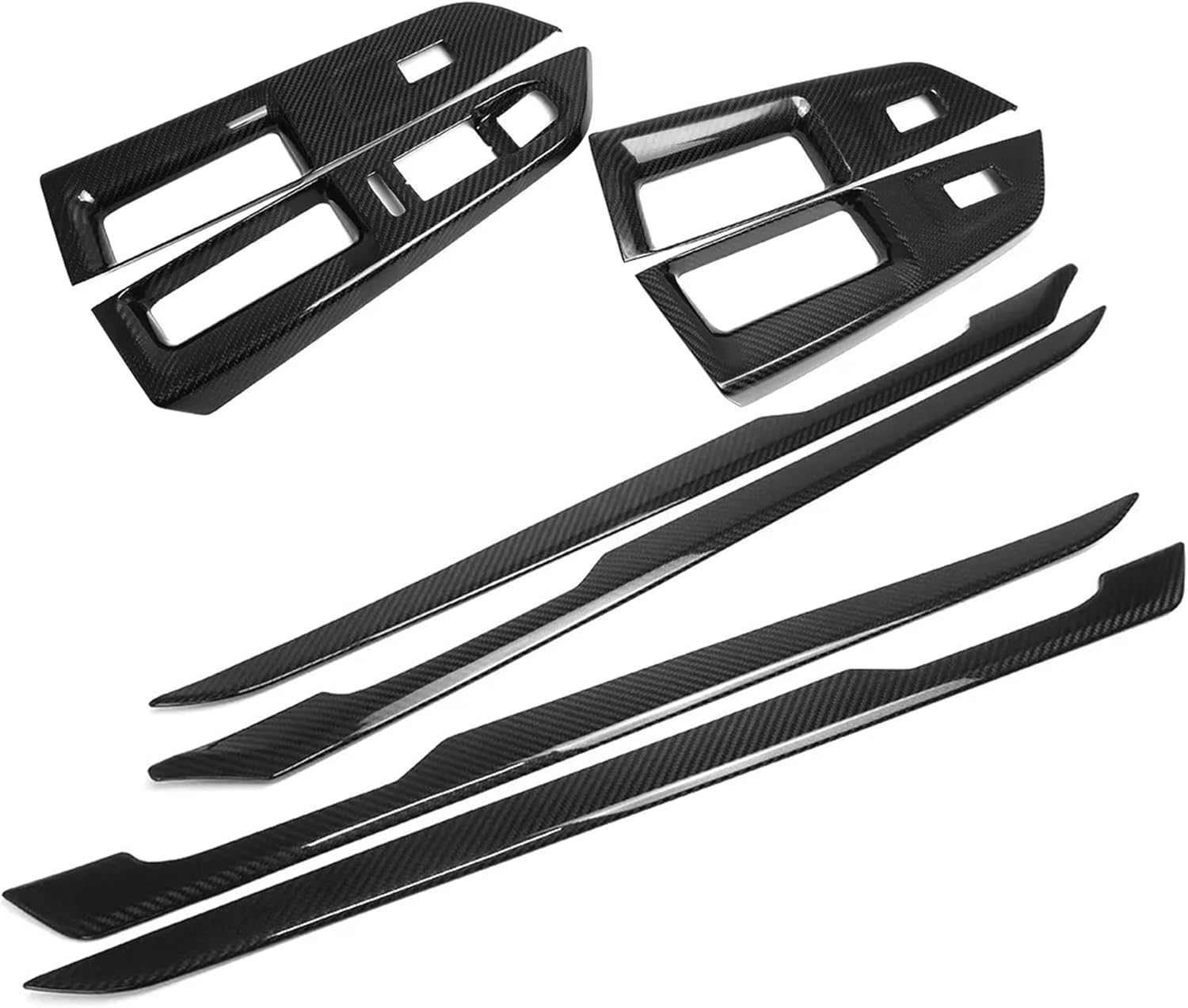 Real Carbon Fiber Car Interior Door Panel Trim Set Fit for Volkswagen Golf 8 MK8 GTE GTI GTD R RLINE 2021-2024 Glossy