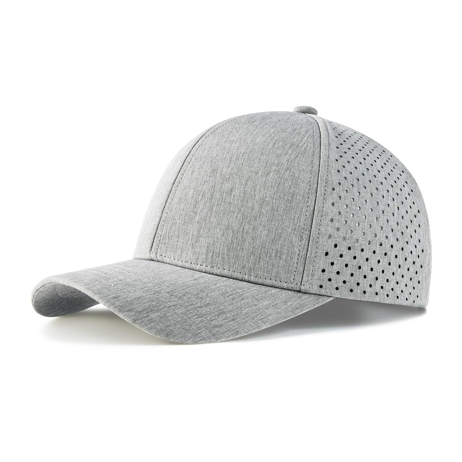 Men Snapback Trucker Hat, Baseball Cap for Breathable Side Laser Cut Holes