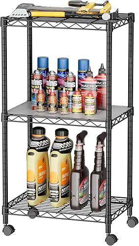 Miniatura 10 de SINGAYE 5 estantes pequeños de alambre para cocina, despensa, cerca de la casa, organizadores y almacenamiento, estante para baño, sala de Negro