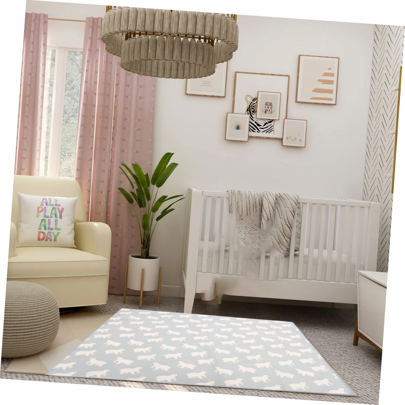 Tapis sous Chaise Haute Bébé Antidérapant en Polyester