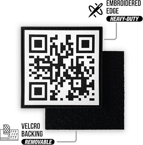 Miniatura 9 de Rick Roll - Parche de moral tejido, meme de código QR, accesorios tácticos para mochilas, parches de moral militar (QR - tejido cuadrado)