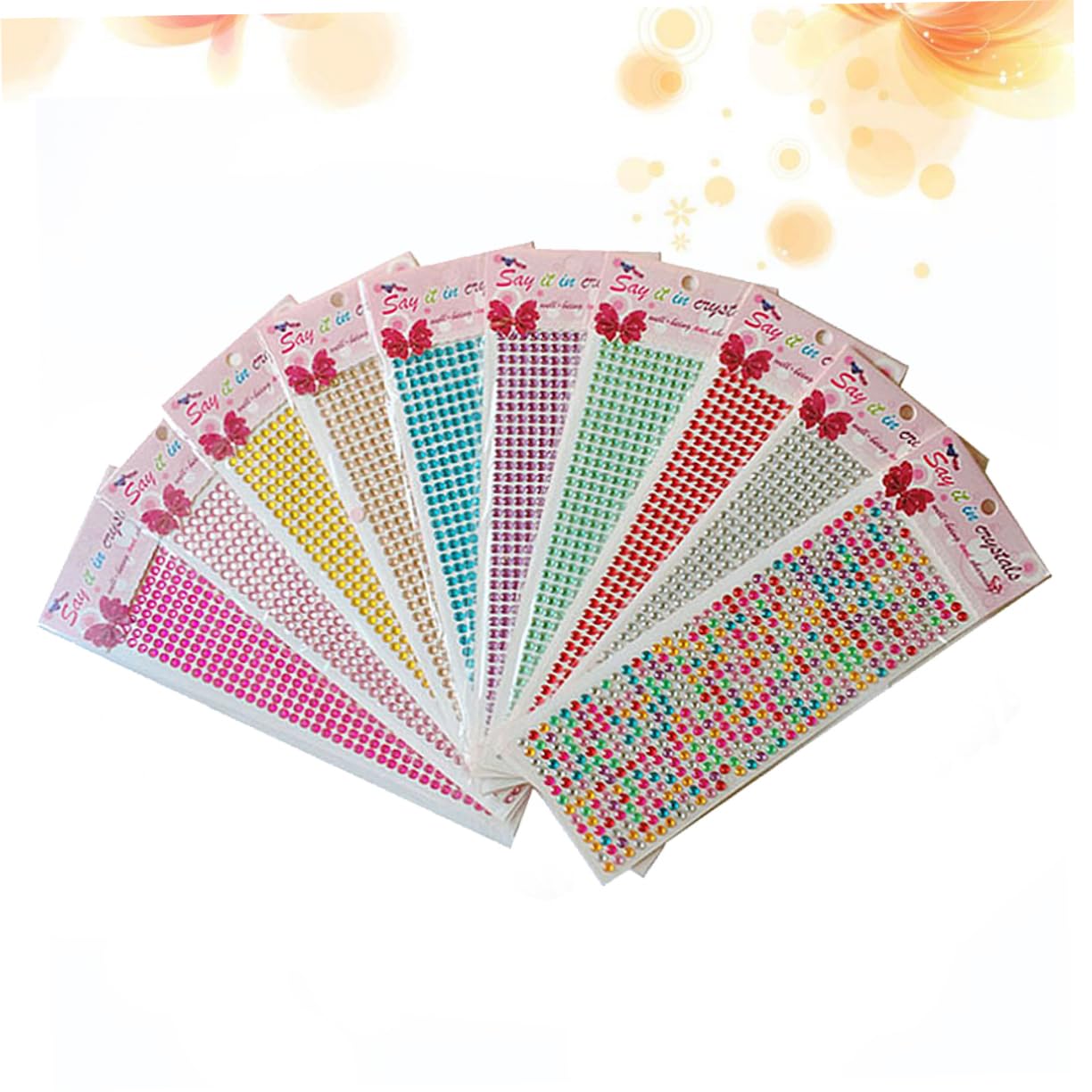 Healvian 15pezzi Adesivi Perle Artificiali Forma Con Retro Adesivo Per Decorazioni Artigianali Make-up e Festa Misti