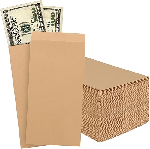 Miniatura 1 de Paquete de 300 sobres de dinero de 3.5 x 6.5 pulgadas, sobres pequeños para ahorro de dinero, 7 sobres para dinero en efectivo, consejos, cheques,