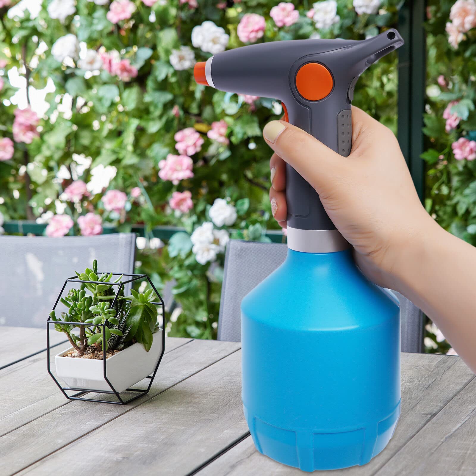 Pulvérisateur électrique de 1 l pour intérieur/extérieur, vaporisateur de plantes - Pulvérisateur manuel automatique rechargeable pour fleurs de maison - Pour jardinage/alcool/nettoyage domestique