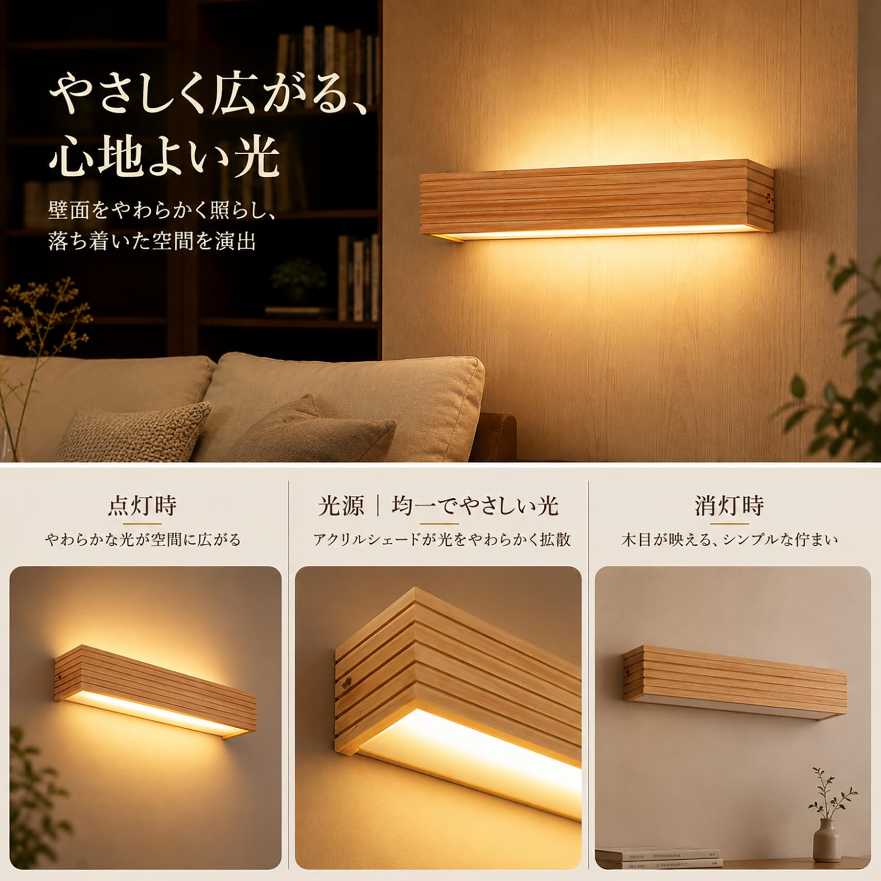 Amazon.co.jp : Lobpor 無垢材 LEDブラケットライト 北欧風 壁掛け照明