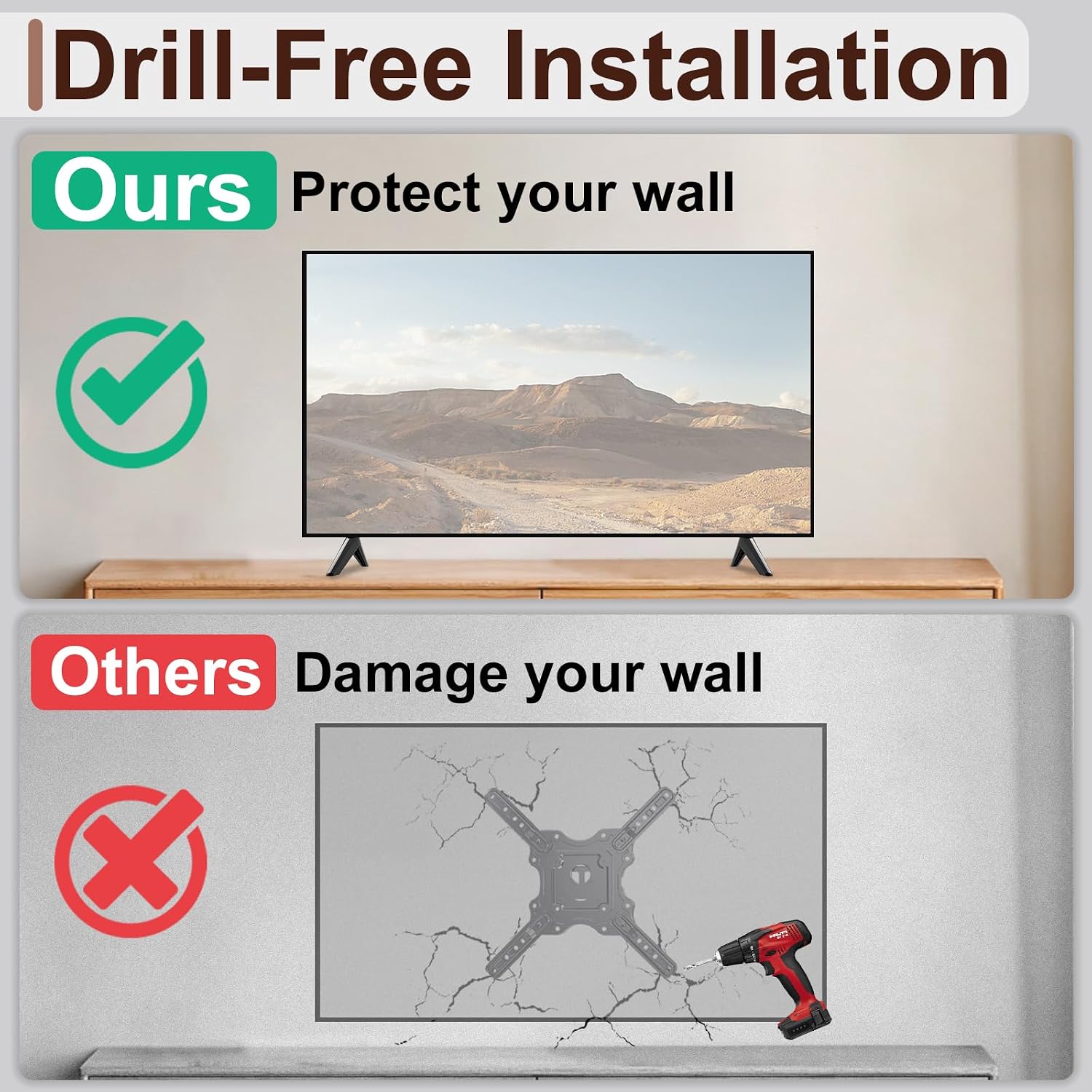 TV Stand Legs Replacement for Sceptre TV, Compatible with Hole Spacing 0.39in-0.78in, Easy No-Drill Installation, Includes Screws and Instructions