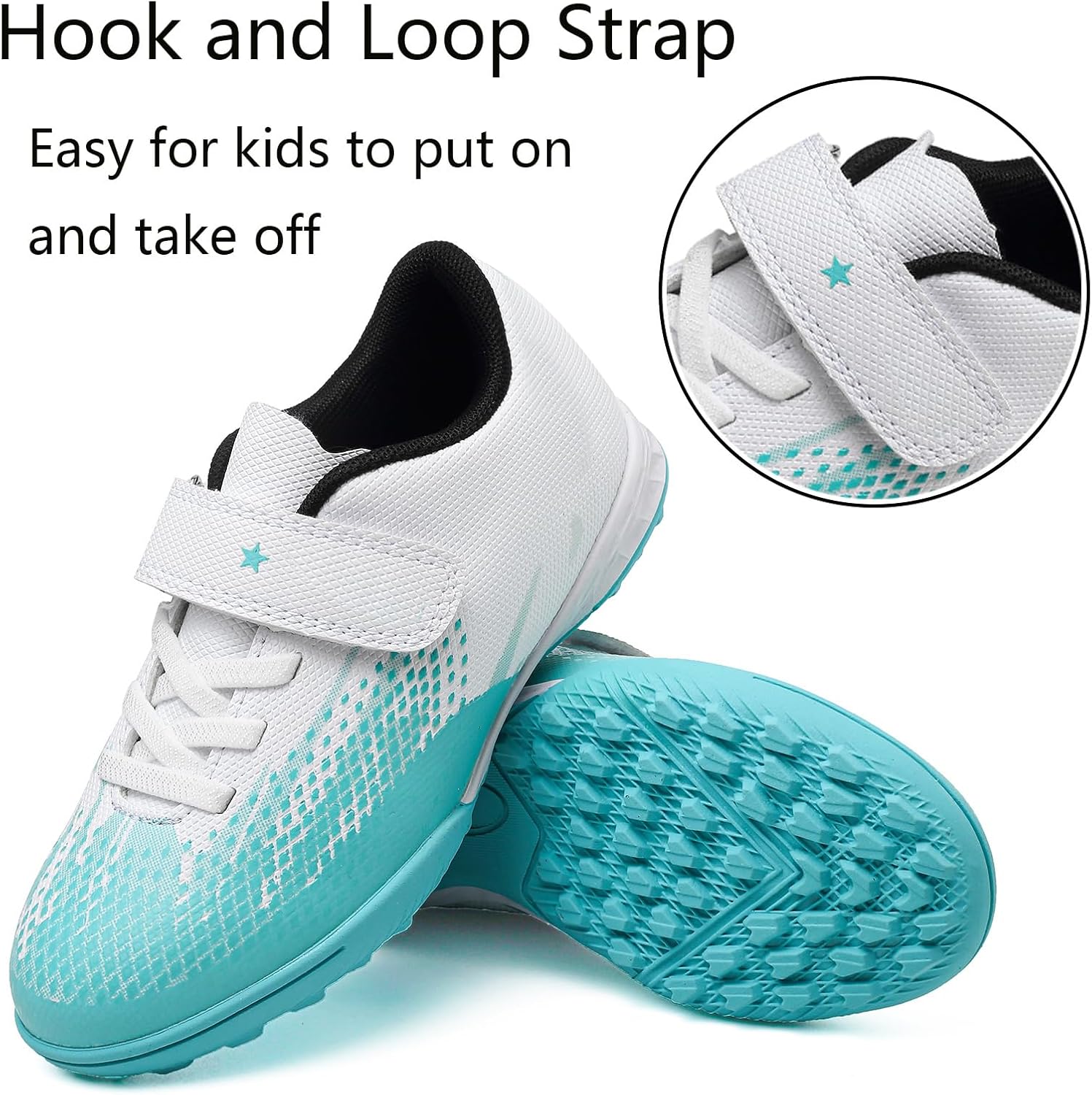 Kids Turf Soccer Shoes Boys Girls Youth Indoor Outdoor Soccer Cleats Football Shoes (Toddler/Little Kid/Big Kid) - Image 3