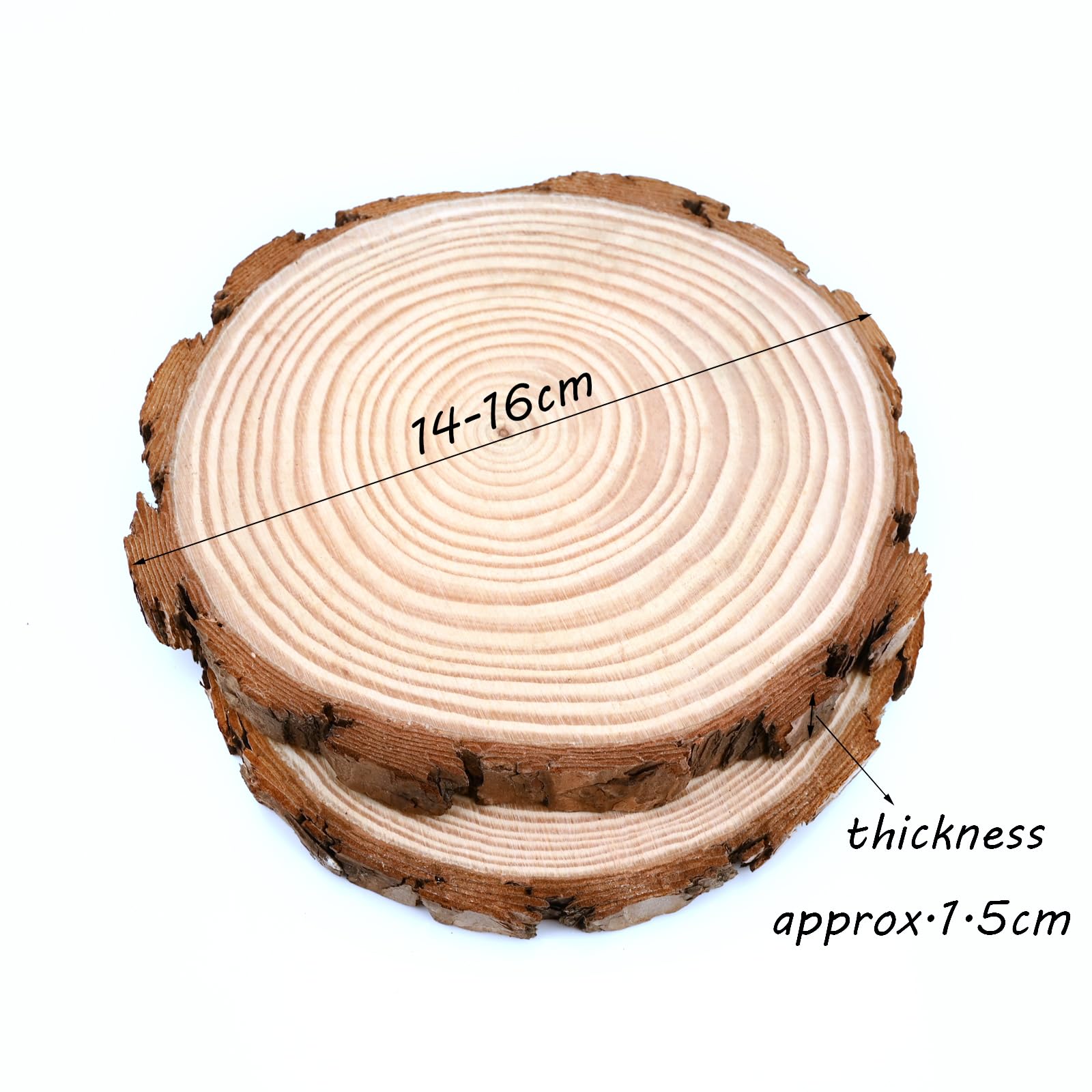 55 Pièces Naturelles Rond En Bois, Rondin De Bois 5cm,10cm,15cm De