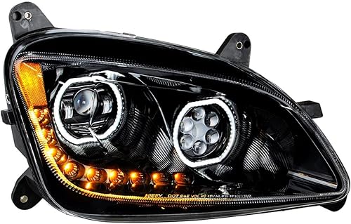 United Pacific 35748 Faro delantero negro 10 LED para Peterbilt 587 (2010-2016) y 579 (2012-2021) - lado del pasajero