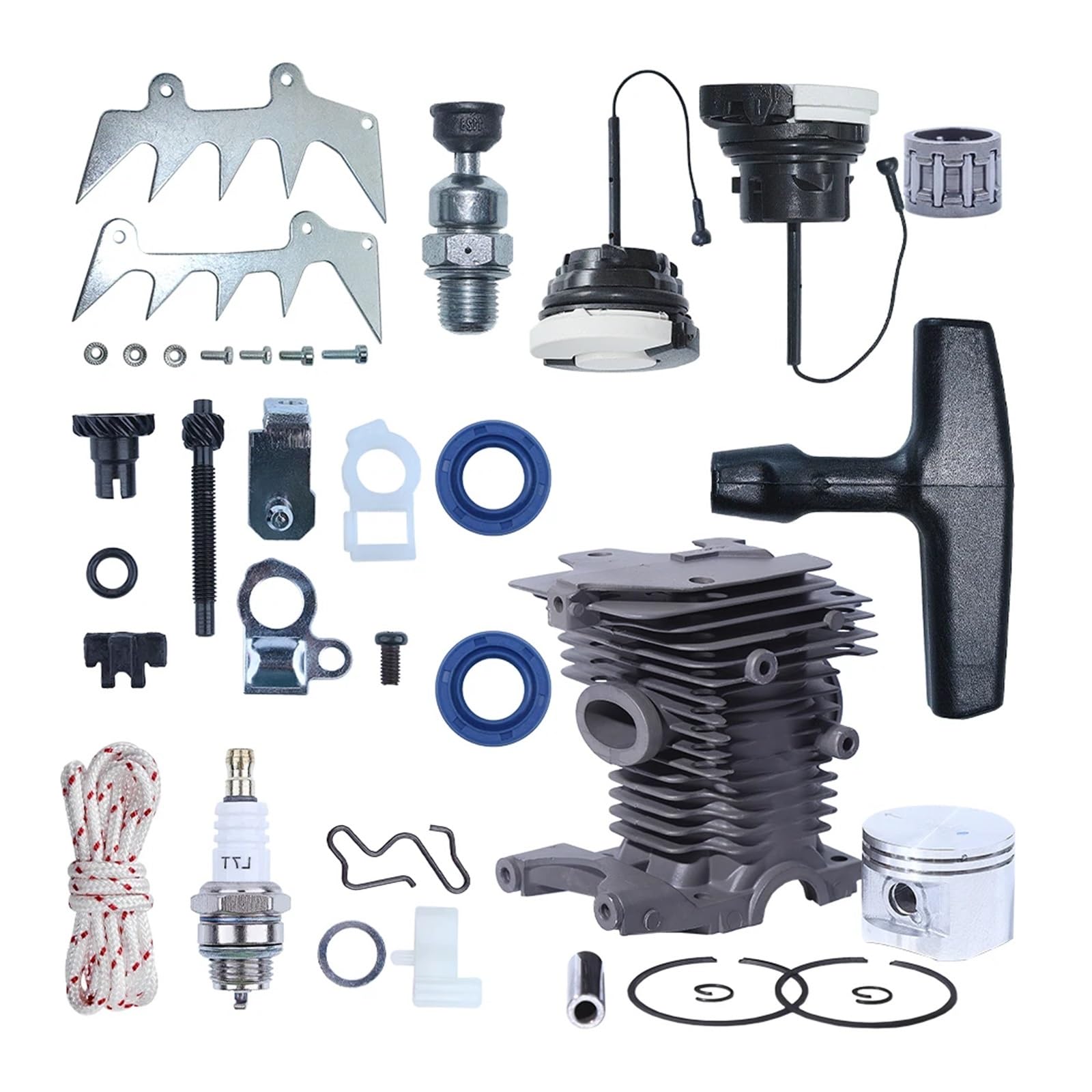 Kit de Ajuste de púas de trinquete for Garras de tala de pistón de Cilindro de 46 mm, Compatible con motosierras Forms 280, MS270, MS270 y 280, con Tapa de Combustible y Kit de trinquete de Arranque.