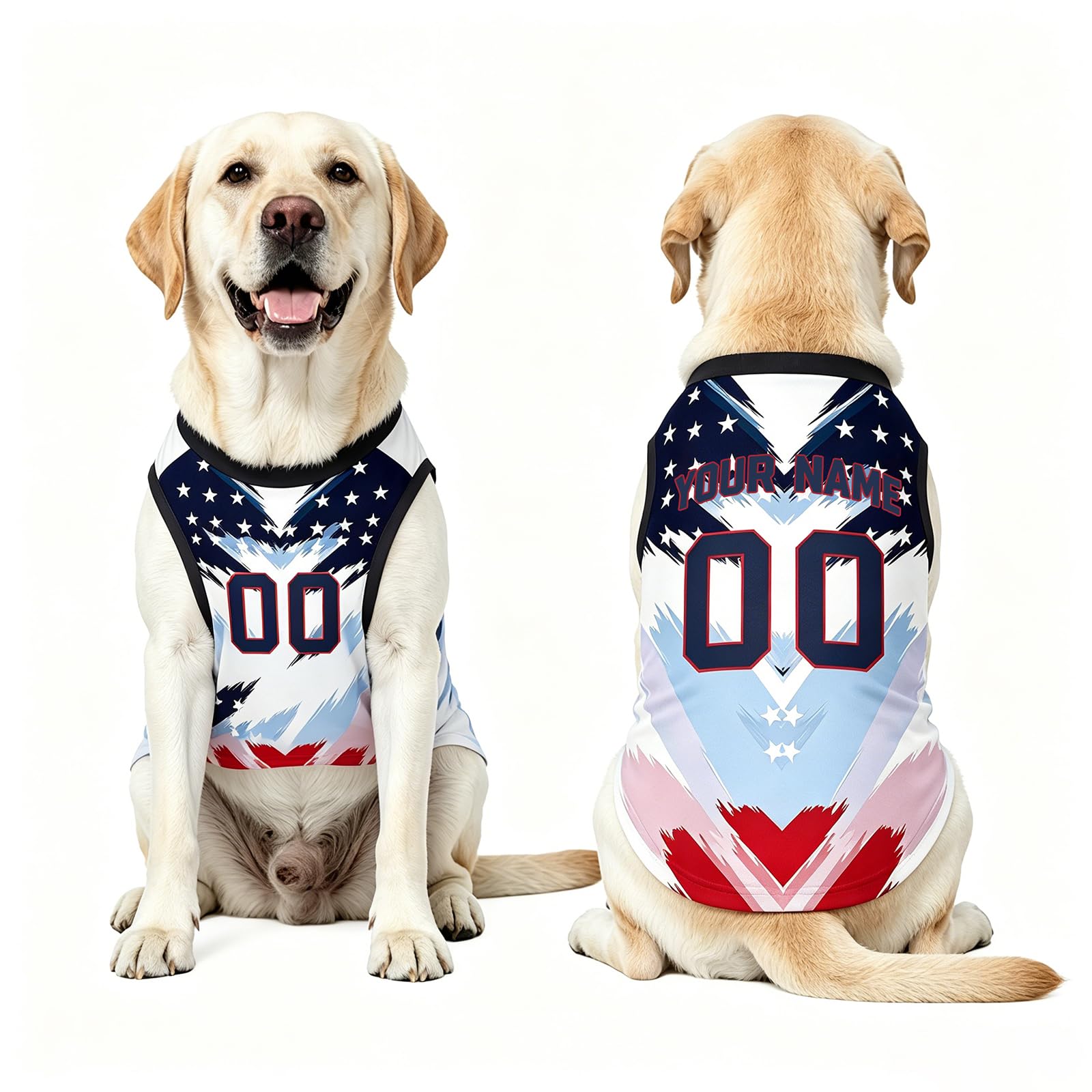 Personalised Dog Tshirt with Name & Number, Custom 2026 World Cup Football Dog Jerseys, Dog Outfit for Small Medium Dogs, S