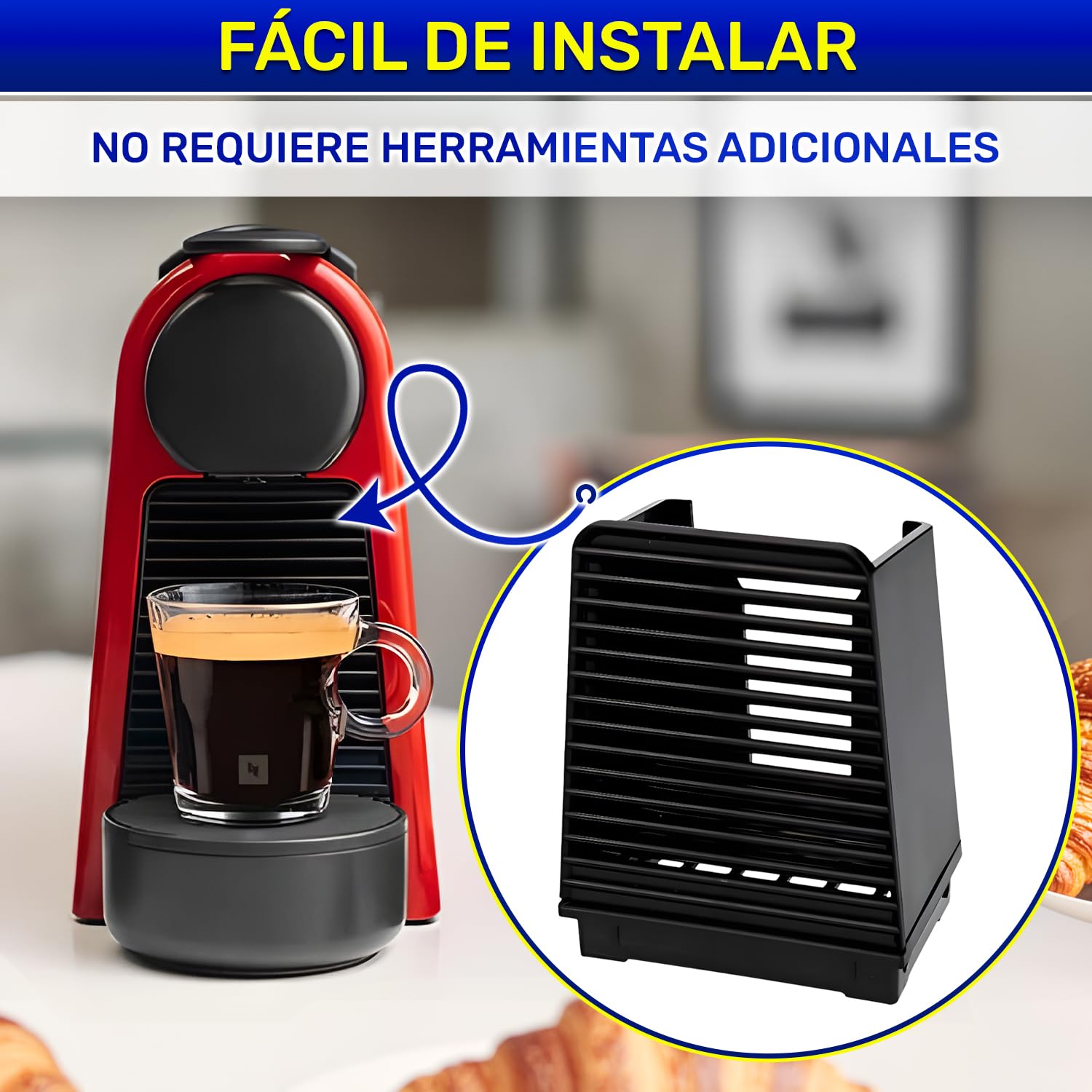 MONTERAL Contenedor de Cápsulas para Cafetera Capsulas con Código Original FL306195 para DeLonghi EN85 para Magimix M115 Essenza Mini - Garantía de 10 Años