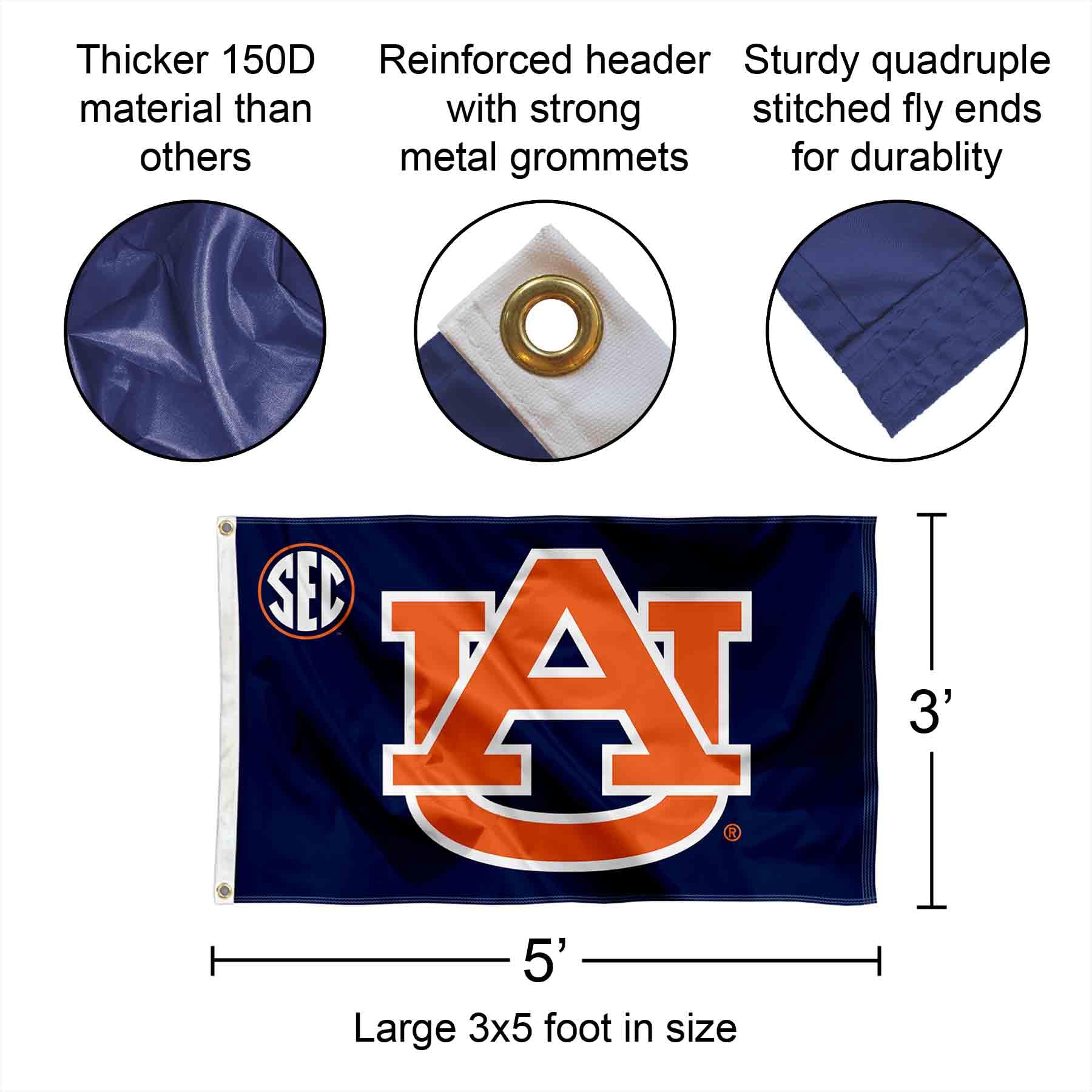 College Flags & Banners Co. Auburn Tigers SEC 3x5 Flag