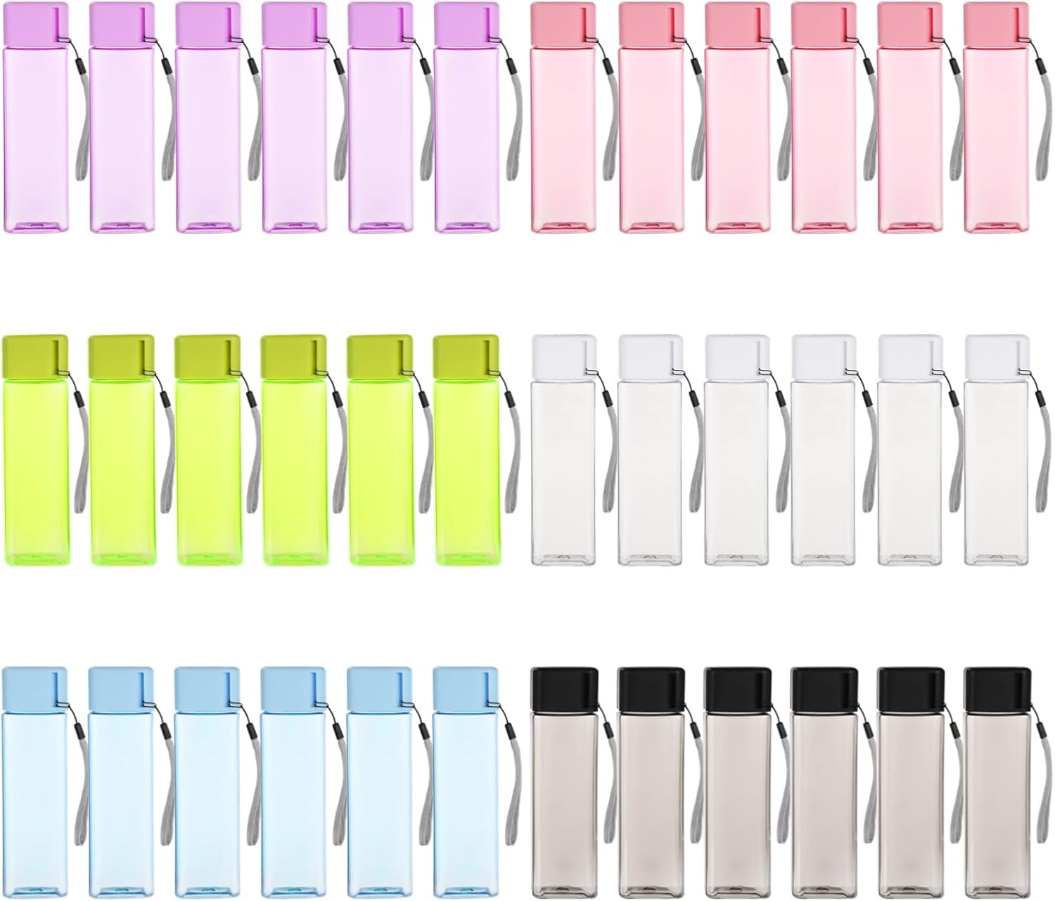 OMISTAR 36 PCS Water Bottles Bulk, 17 oz Colorful Plastic Water Bottles, Reusable Leak Proof Portable Water Bottle With Handle Strap for School Classroom Travel Camping Cycling Fitness - Image 6