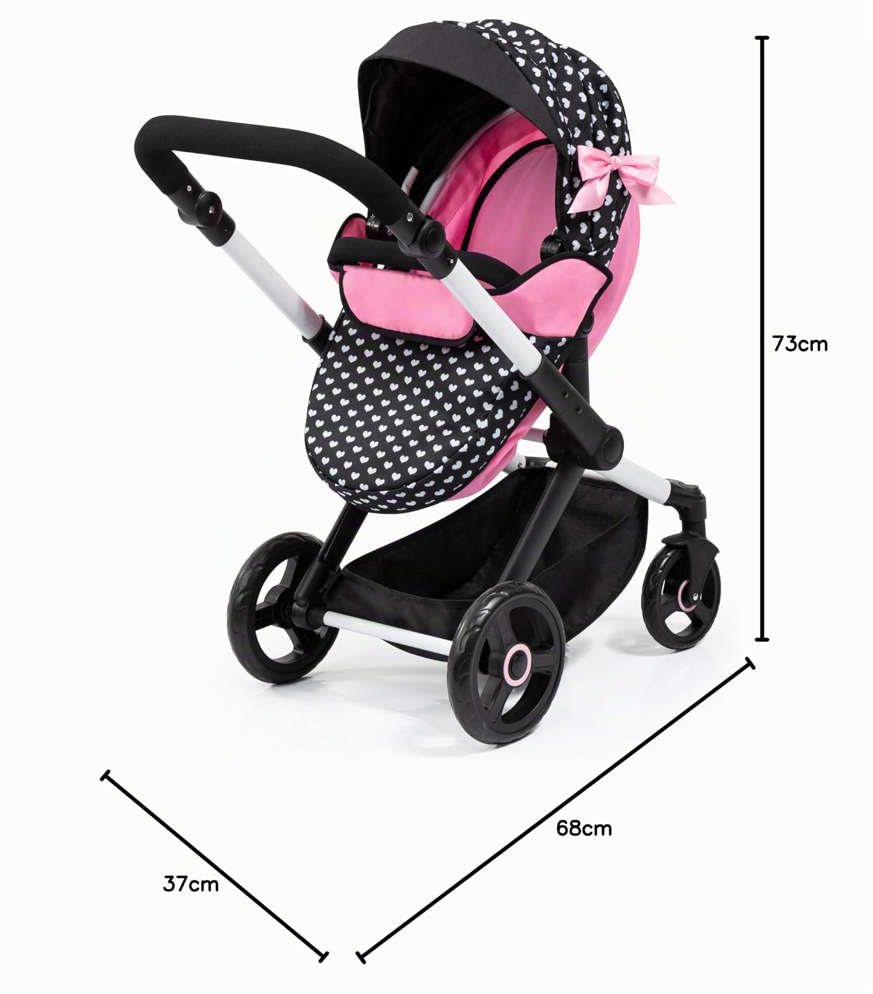 Bayer Design Cochecito de muñeca XEO, Convertible, Regulable en Altura | cuna de viaje, bolsa, saco de dormir, accesorios