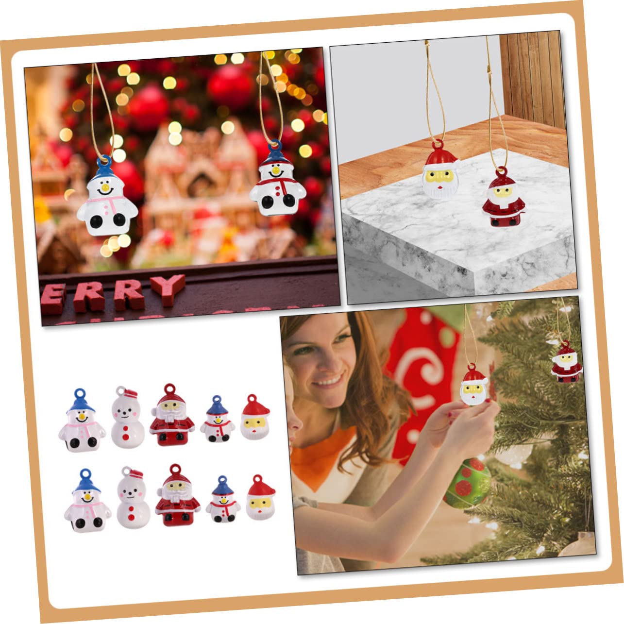 Zerodeko 40 Pz Campane Di Natale Palline Dell'albero Di Natale Ornamenti Di Campanellini Appesi Decorazioni Natalizie Decorazione Della Campana Di Babbo Natale Ciondolo Campana Vacanza Rame
