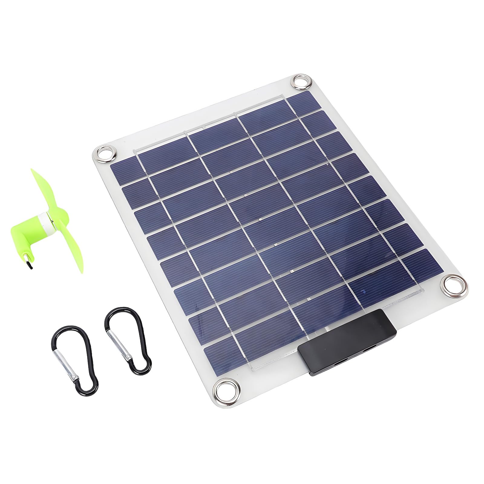 Msioytog Transparent Usb Solar Panel For Phones, Compact Outdoor Energy Set With Fan Attachment For Hiking And Backup Travel Bags And Tents Sun Powered Phone Backup Trail