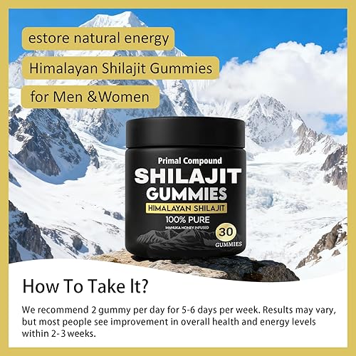 Miniatura 4 de Gomitas Primal Compound Shilajit, ricas en minerales traza y ácido fúlvico, sin OMG, aumentan la energía y la inmunidad, 30 gomitas