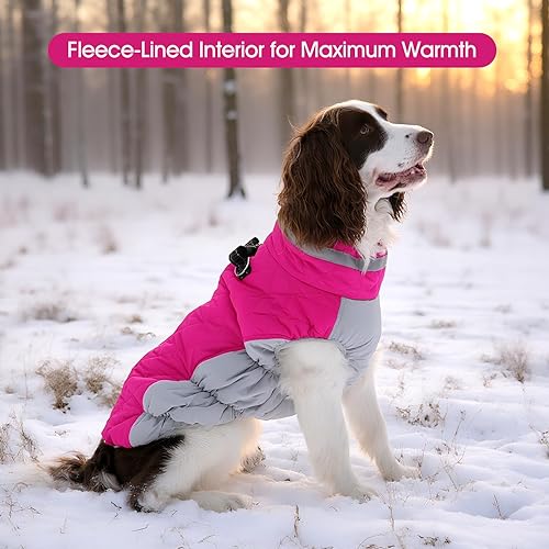 Miniatura 7 de FUAMEY Chaleco acolchado para perro, abrigo reflectante de invierno para perro, chaqueta de invierno cálida resistente al viento, ropa cómoda para