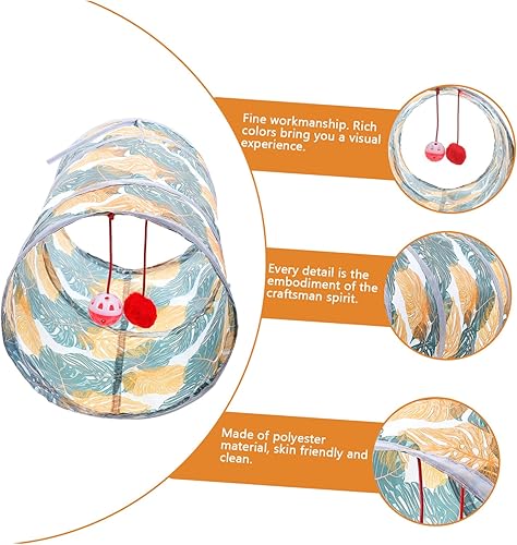 Miniatura 9 de POPETPOP 3 piezas de túnel de mascotas plegable para gatos, juguetes interactivos para gatos, túnel de cama, accesorios de conejo para conejos,