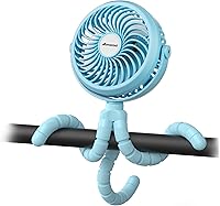 Vista 1 de AMACOOL Ventilador de cochecito a pilas, esenciales de viaje para bebés para la playa, Disney, para recién nacidos, regalos de baby shower, búsqueda