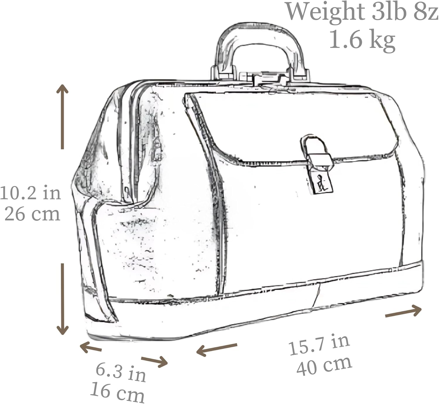 Time Resistance Leather Doctor Bag - Top Handle Bag - Medical Briefcase - Gladstone Handbag - Image 6