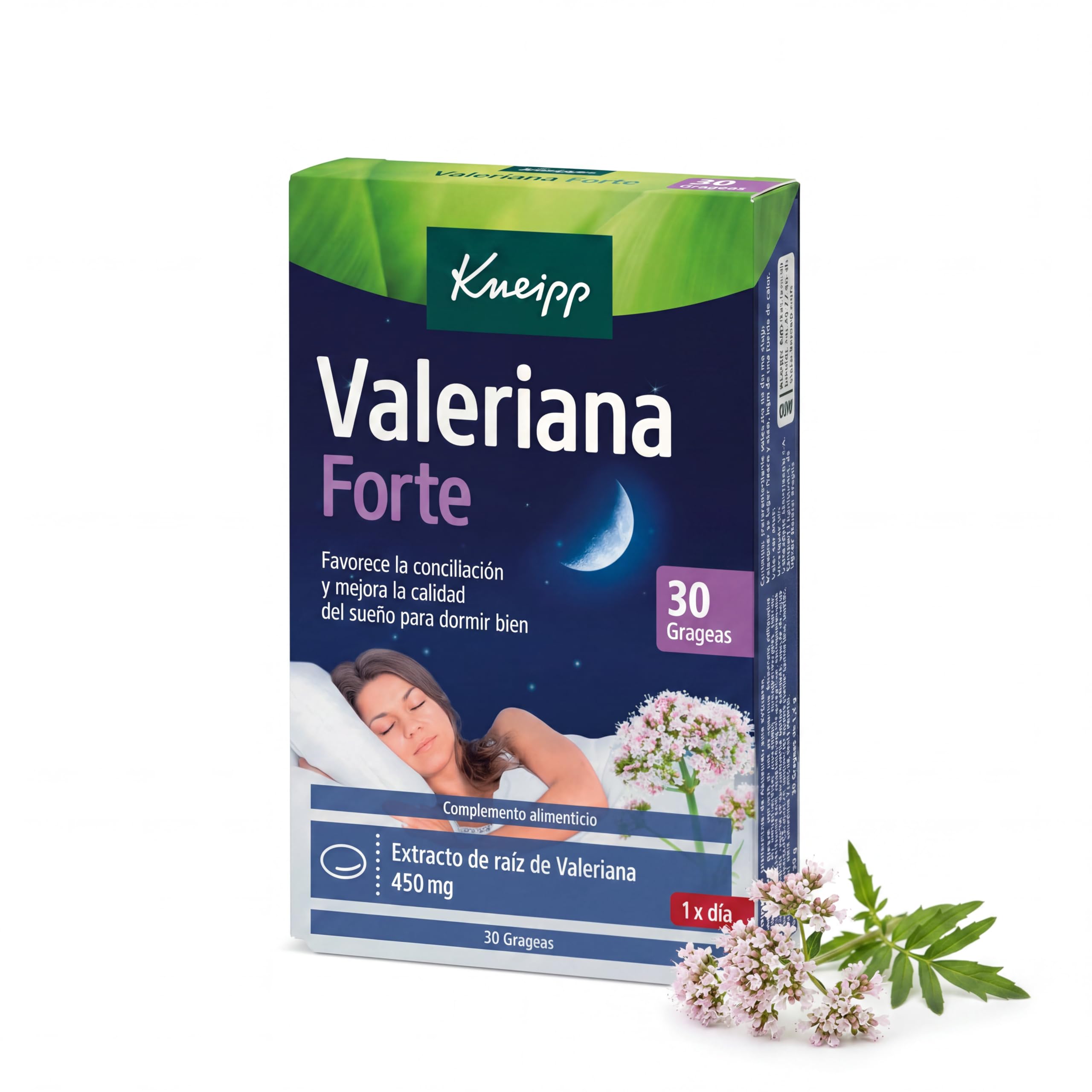 Kneipp Valeriana Forte, Solución para Conciliar el Sueño, Ayuda a Dormir en Caso de Estrés Ocasional, 30 Grageas
