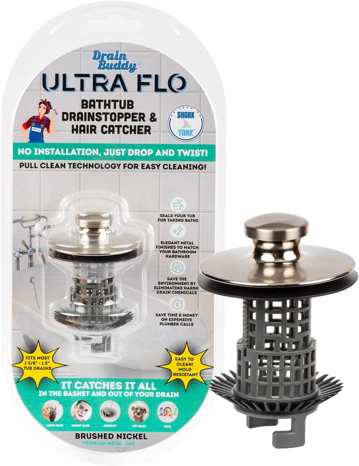 Amazon.com: Drain Buddy Ultra Flo - 6 Pack 2 in 1 Bathroom Sink ...