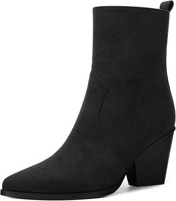 Womens Ankle Boots, Fashionable Pointed Toe, High Heel, and Side Zipper Ankle Booties for Women.