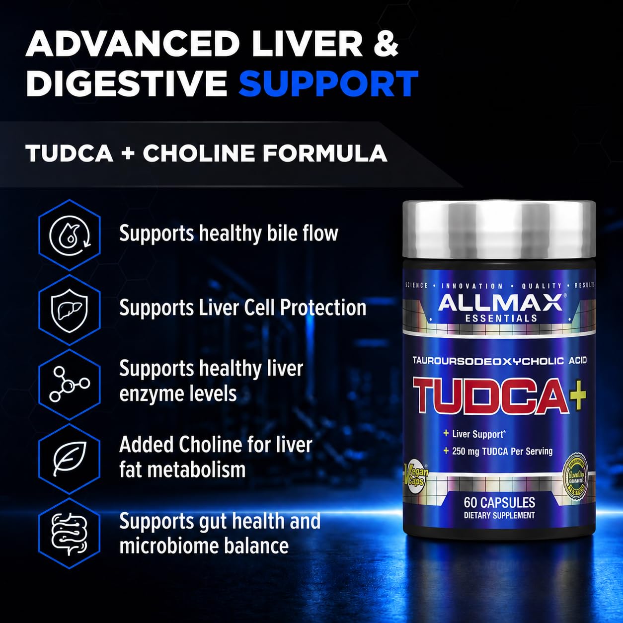 ALLMAX TUDCA Capsules, 250 mg, 60 Count, Vegan, Unflavored — Amazon image 2