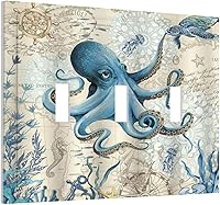 Vista 120 de Cubierta de interruptor de luz basculante de palanca de 2 bandas con textura de tablón rústico, diseño floral de mariposa y margarita