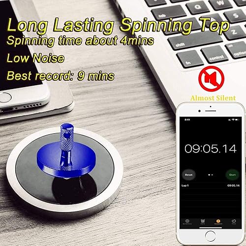 Miniatura 4 de Colorida parte superior giratoria de metal de acero inoxidable, giroscopio de precisión antigravedad, juguete de escritorio de equilibrio perfecto,