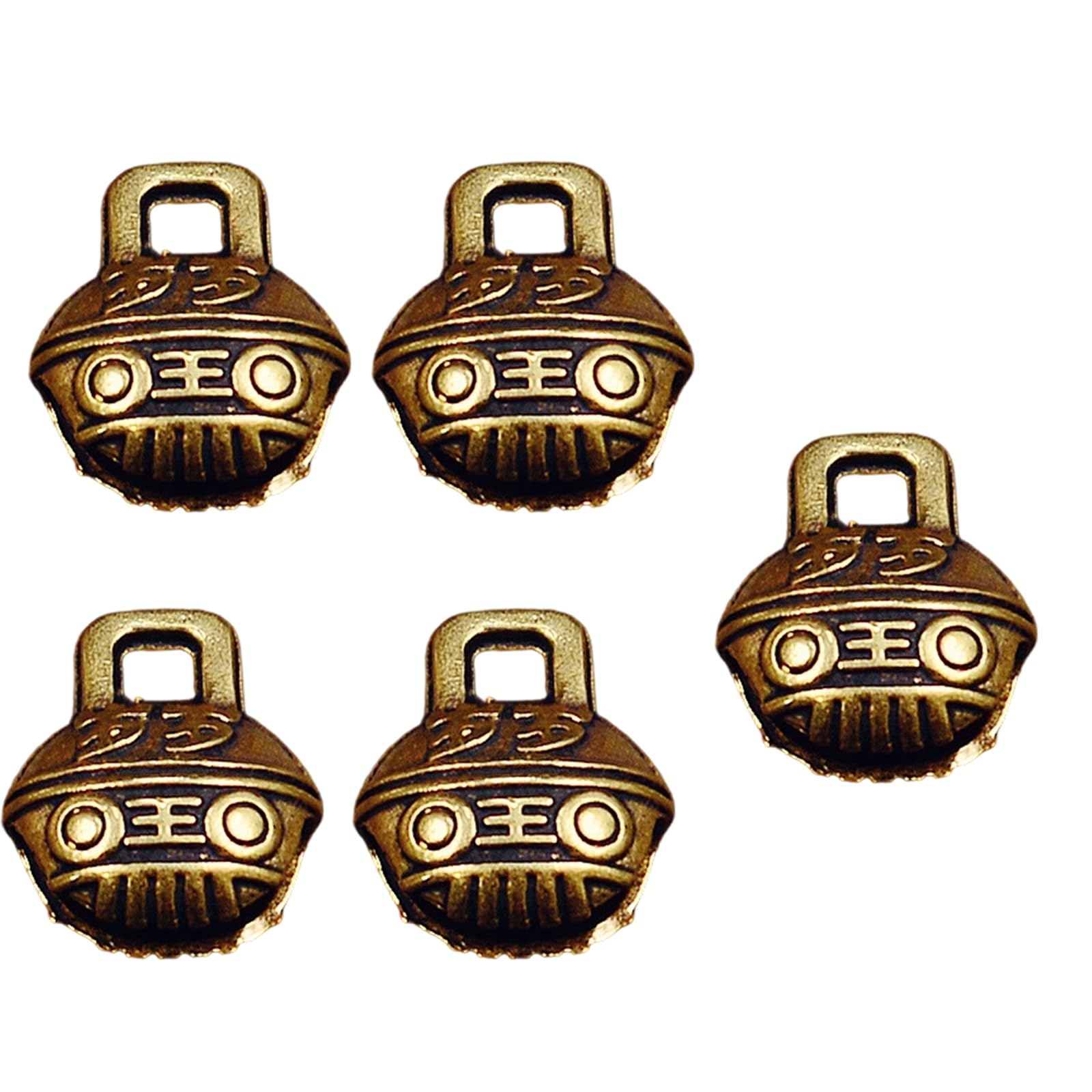 Customizable Antique Copper Blessing Bells Charm Craft Project for Necklace or Keychain Decors Copper Charm Pendant Individualized Peace Blessing Handcrafted Pendant Kit Retro