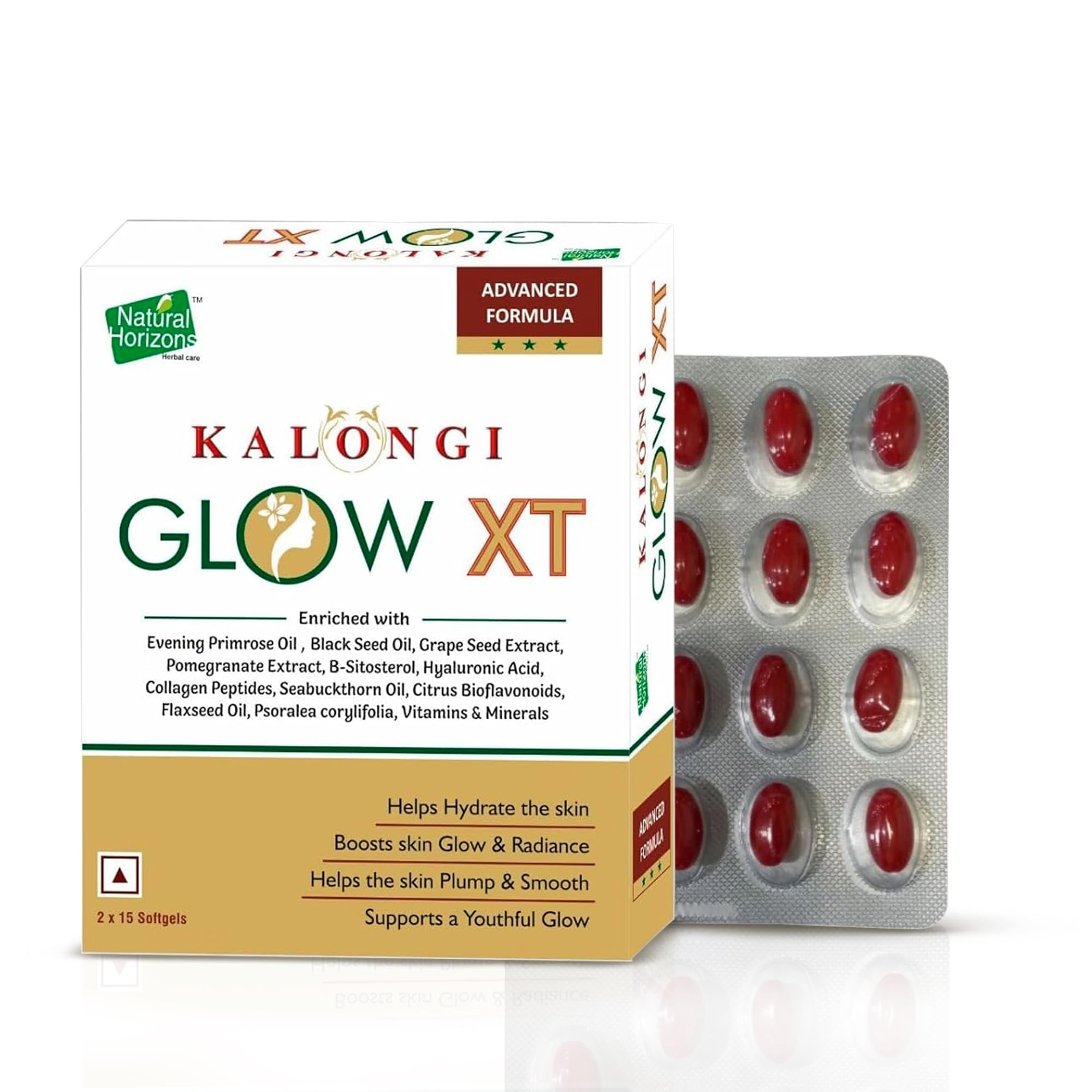 Kalongi Glow XT (Pack of 1) | Antiaging Capsules | Contains Black Seed Oil and Vitamin E | Reduce Skin Wrinkles and Fine Lines | Hydrates the Skin | Control Pigmentation and Dark Spots-picture-18