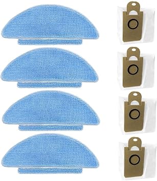 Mop Cloths And Dust Bags, Floor Cleaning Tool Replacement Part For LARESAR Clean for L6 Nex for Lubluelu SG60 for SL60 for SL60D SL61 for Tikom L9000 Robot Vacuum