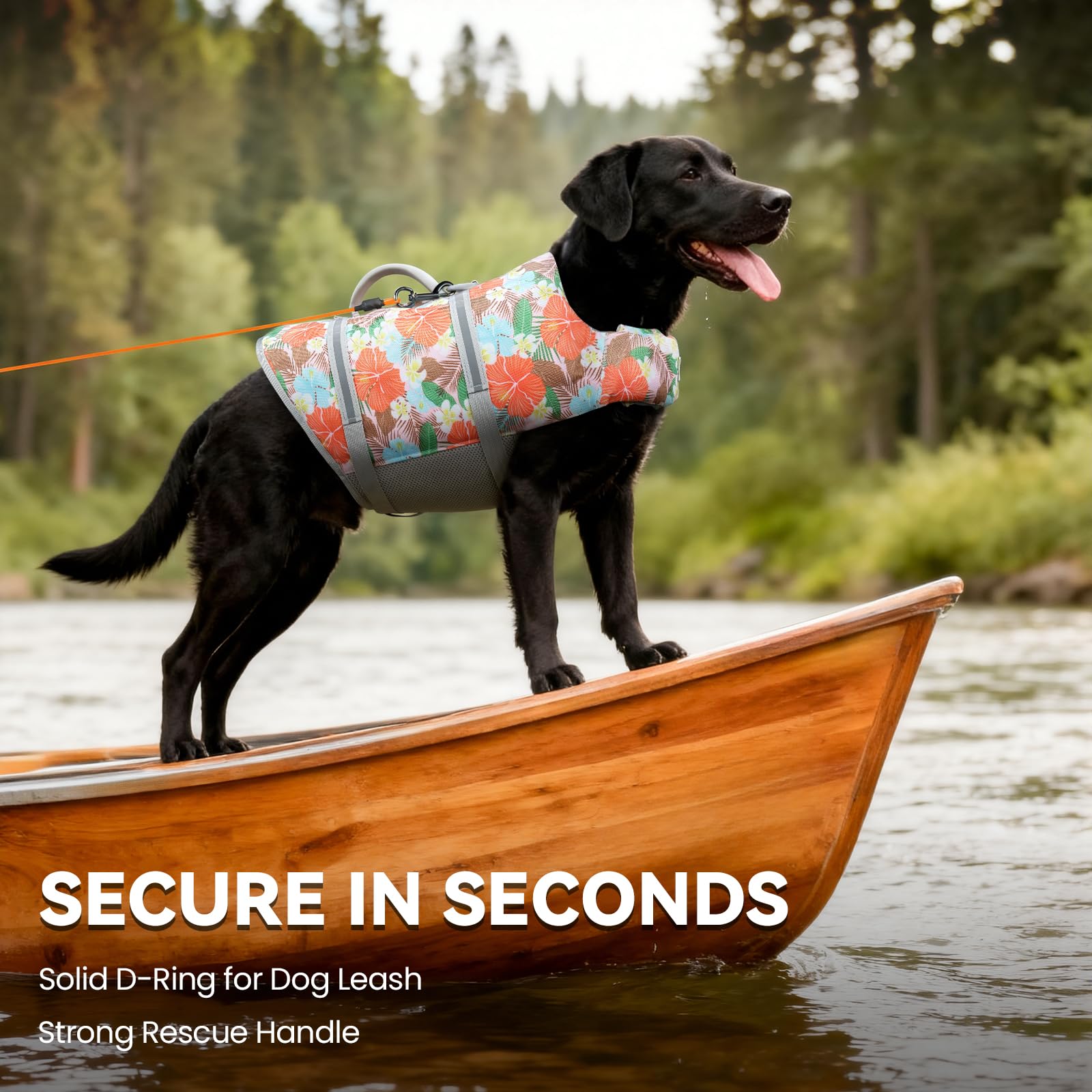 VIVAGLORY Rip Stop Dog Life Jacket, Buoyancy Aid with Handle, Buoyancy for Doggy, Dog Life Jacket for Swimming & Boating, XXS, Bright Orange — view 31