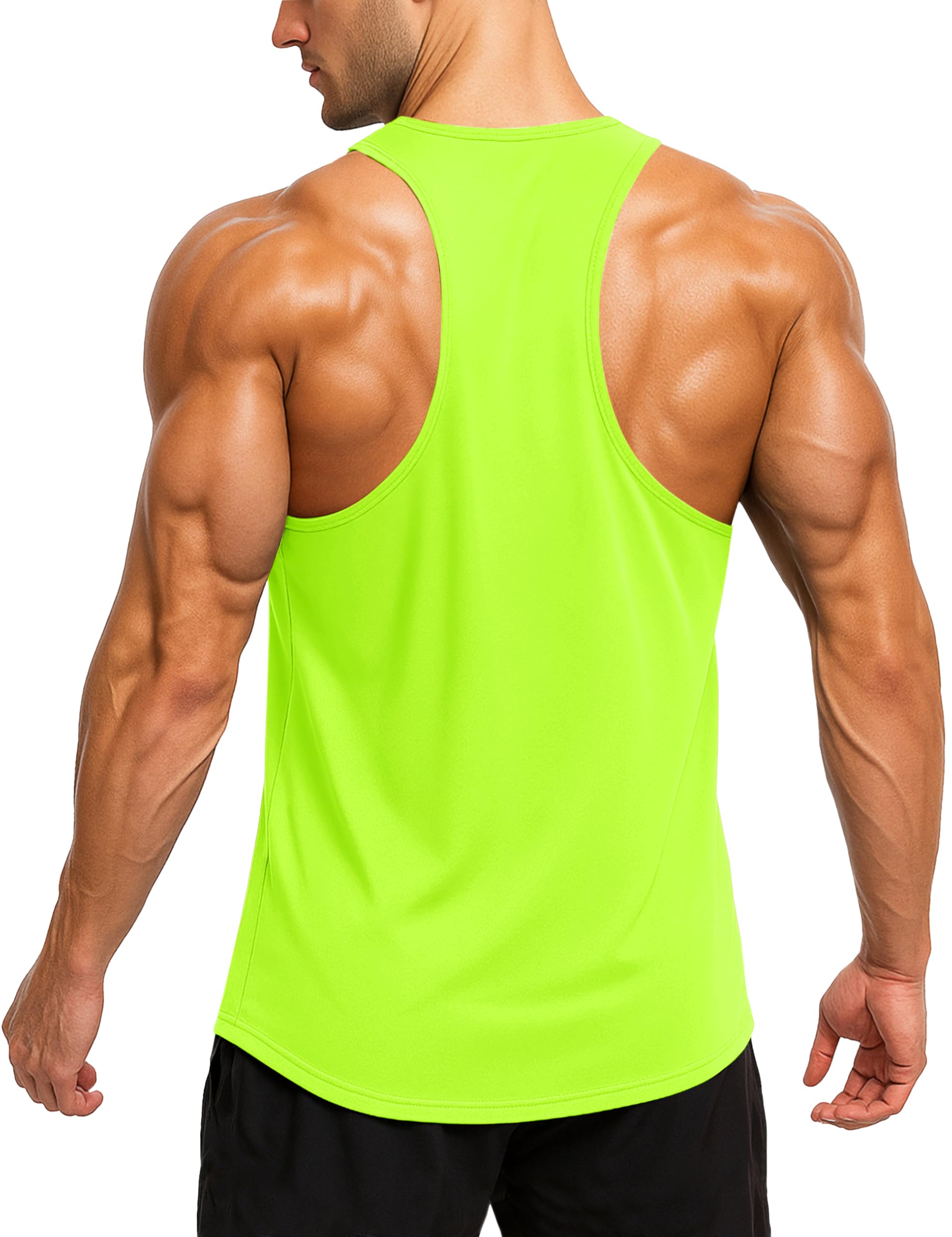 MAGCOMSEN Men's UPF 50+ Tank Tops Y Back Quick Dry Workout Gym Sleeveless Muscle Shirts Summer Bodybuilding Cut Off Shirt