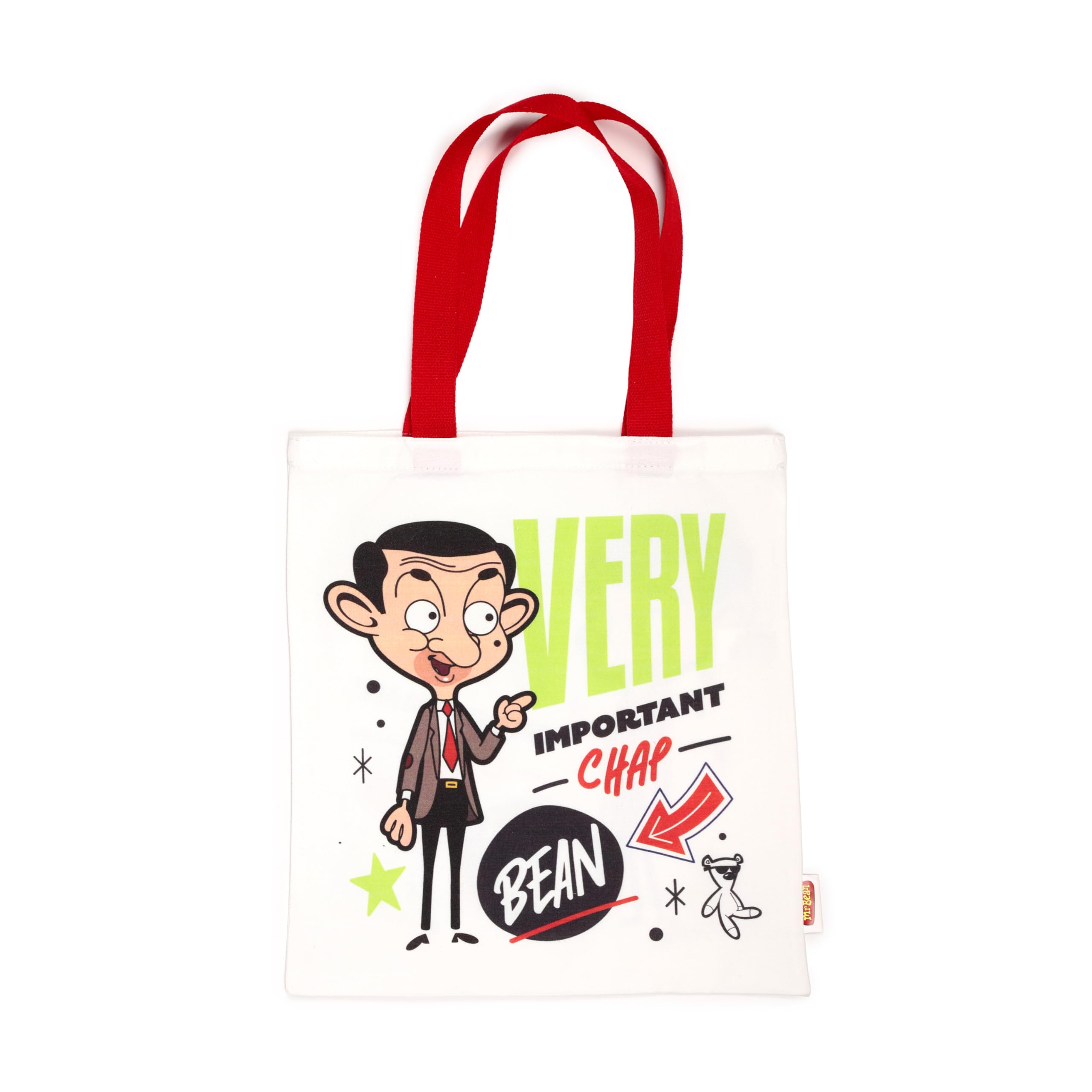 Puckator Mr Bean & Teddy Reusable Tote Bag - Canvas Tote Bag - Cotton Tote Bags - Eco Gifts for Women and Men - Cloth Shopping Bag - Fabric Bag - Foldable Bags for Shopping - Handbag