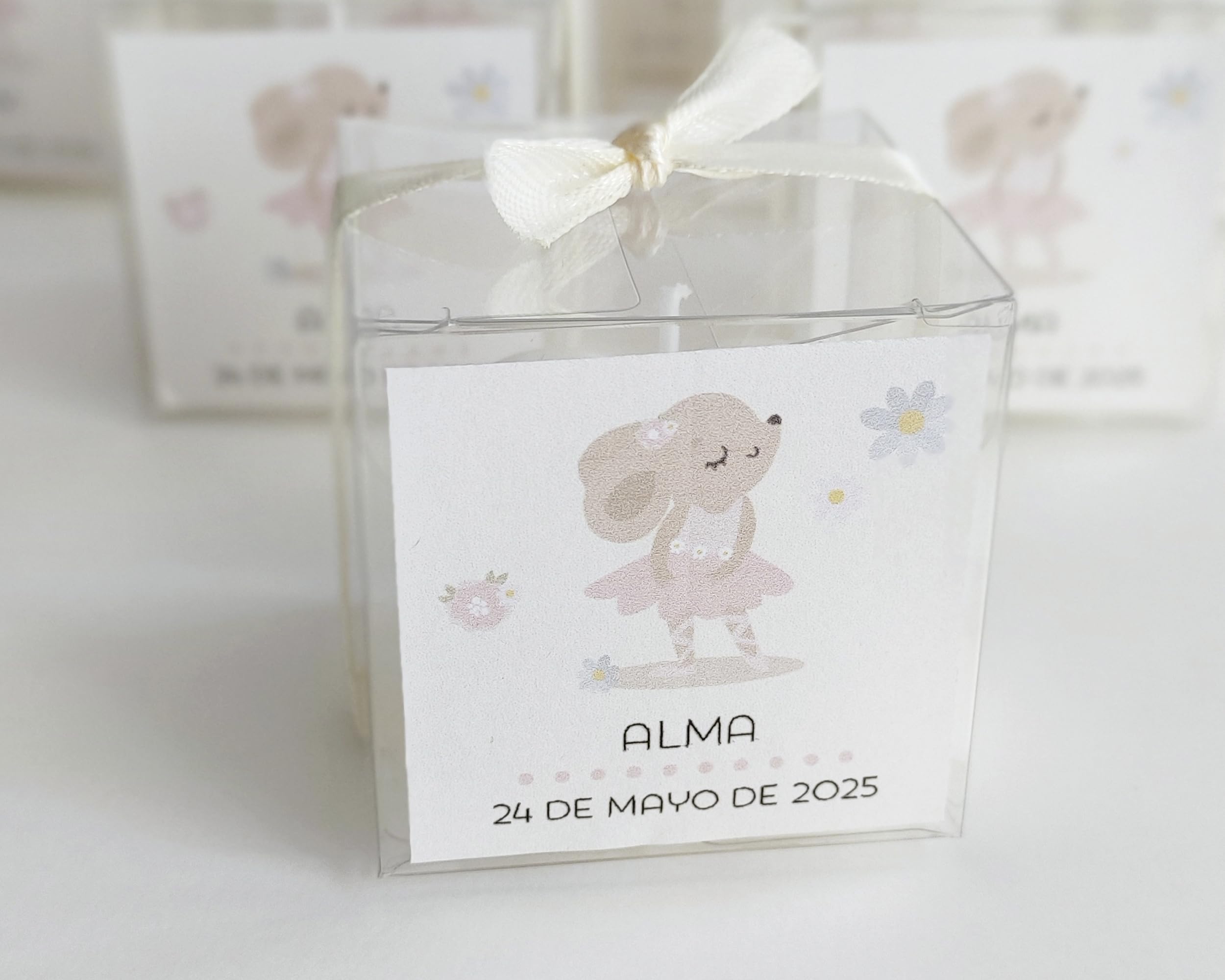 Set 12 Velas Aromáticas Bubble Personalizadas para el Bautizo, Aroma Chai, Regalo Ideal para los Invitados, Varios Diseños a Escoger