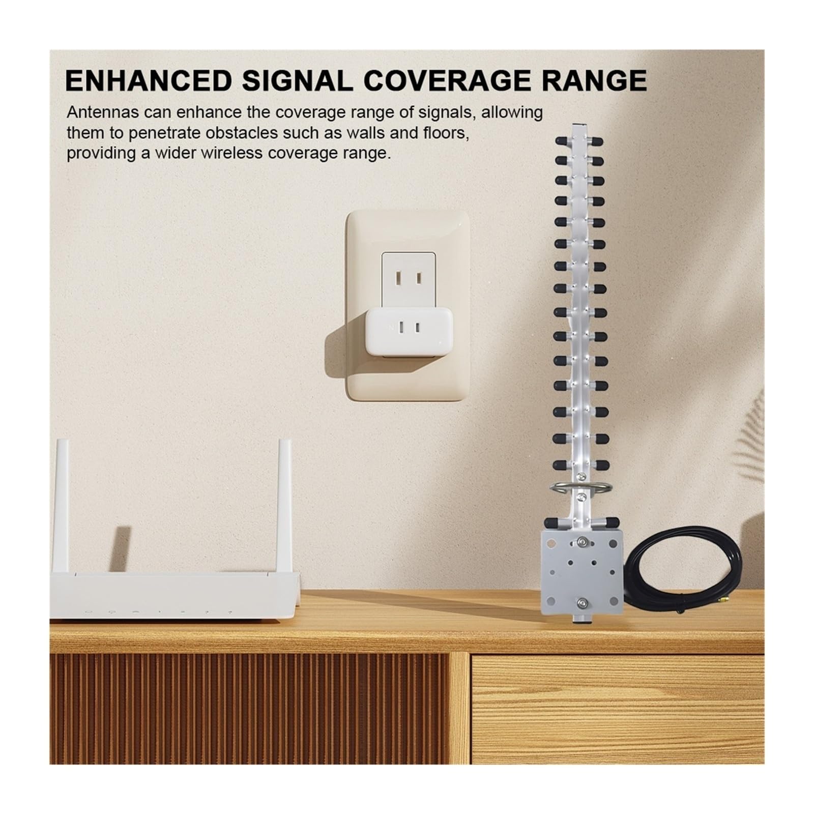 Antenne WiFi 25dBi À Gain Élevé for L'extérieur | Conception directionnelle, connecteur RP-SMA, résistant aux intempéries, couverture longue portée, for routeurs/modems