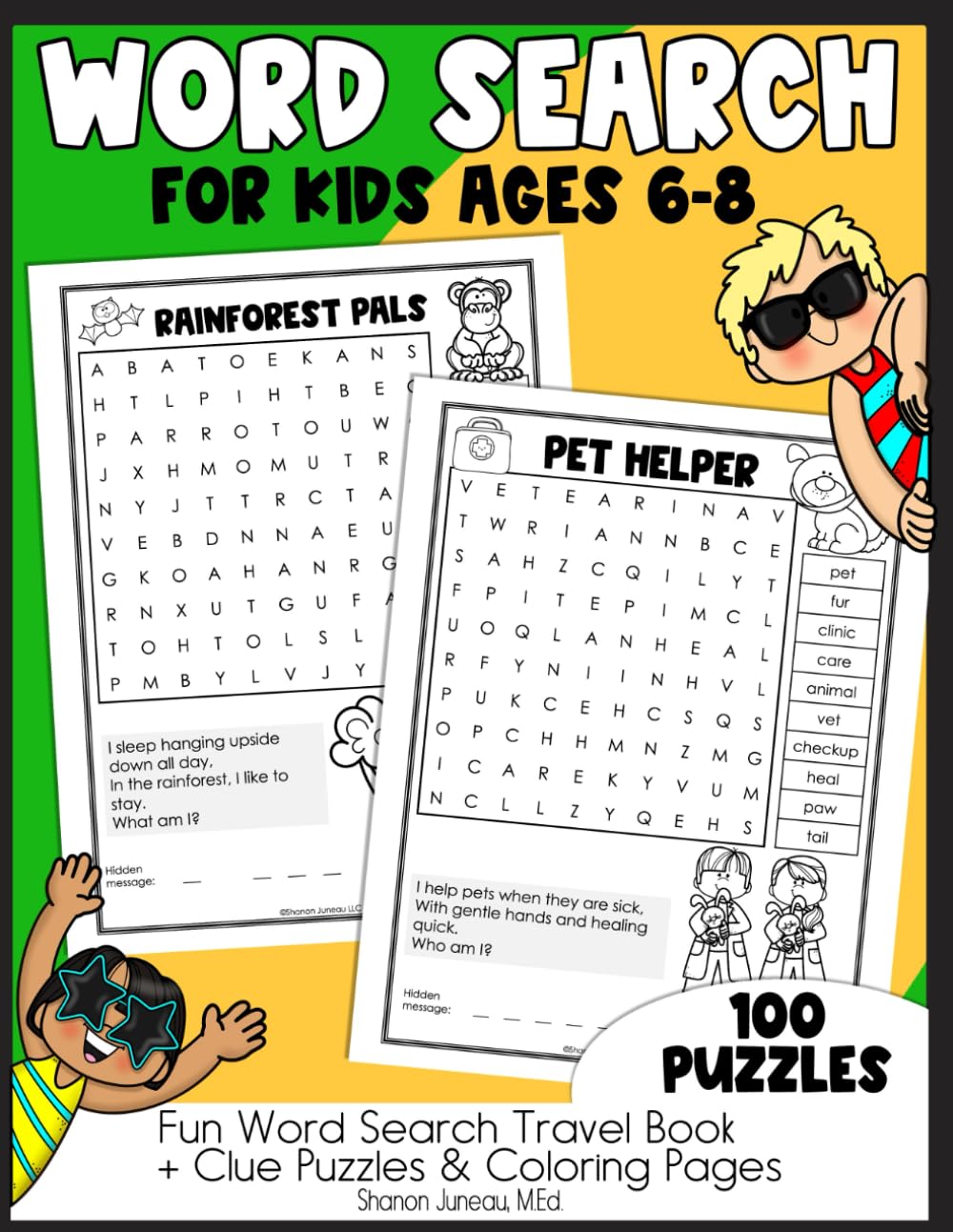 Word Search for Kids Ages 6-8: Word Search Clue Puzzle Book: 100 Large Print Word Search Puzzles Kids Word Search 6-8...
