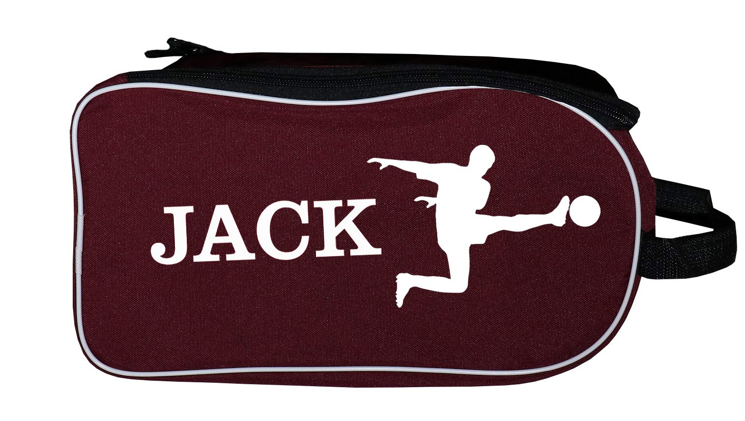 Personalized SPORT Football Boot Bag,Shoes bag, School, Sports, PE (Maroon_Football_Player)