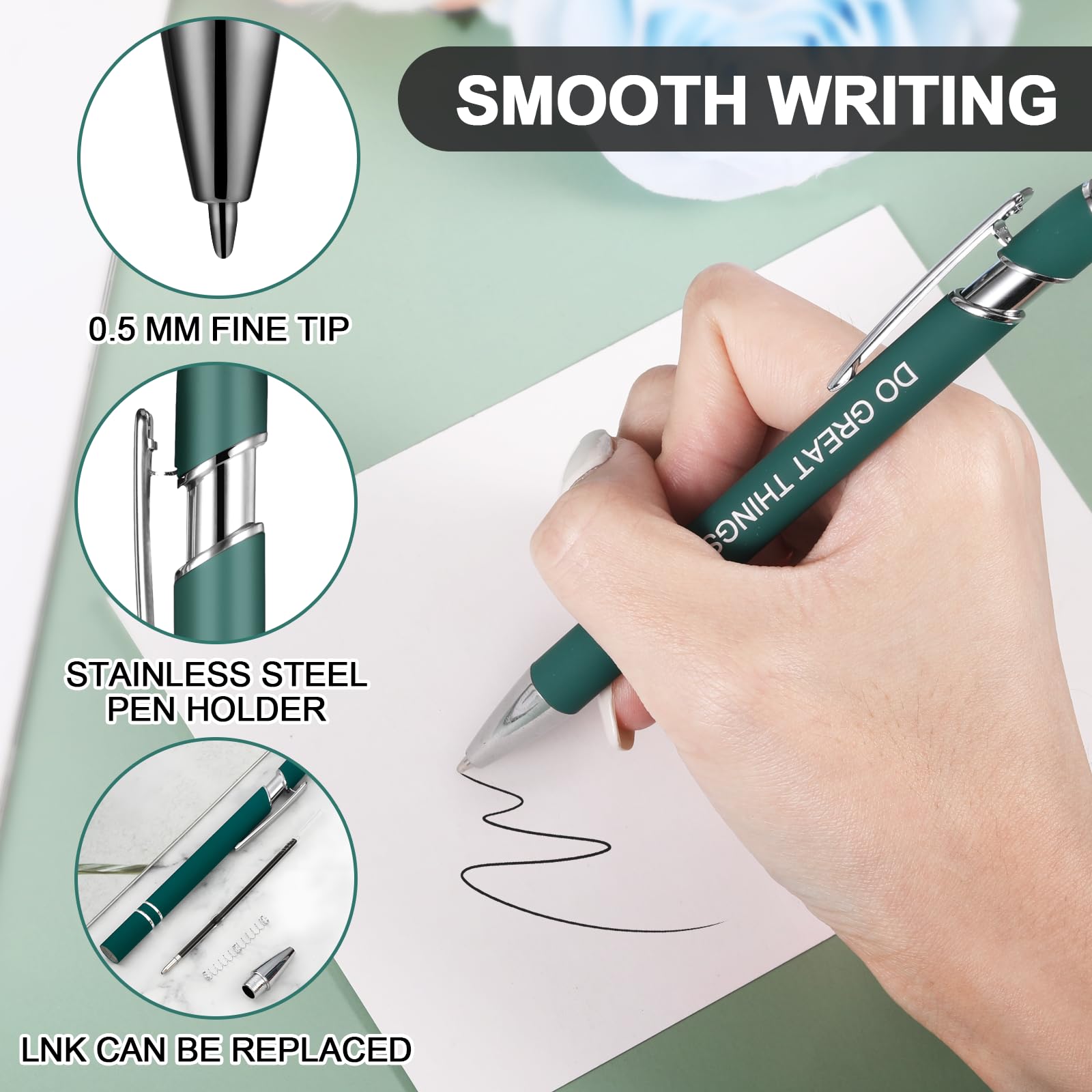 12 Lustige Motivationsstifte Mit Stylus-Spitze – Schwarze Tinte, Mit Positiven Sprüchen