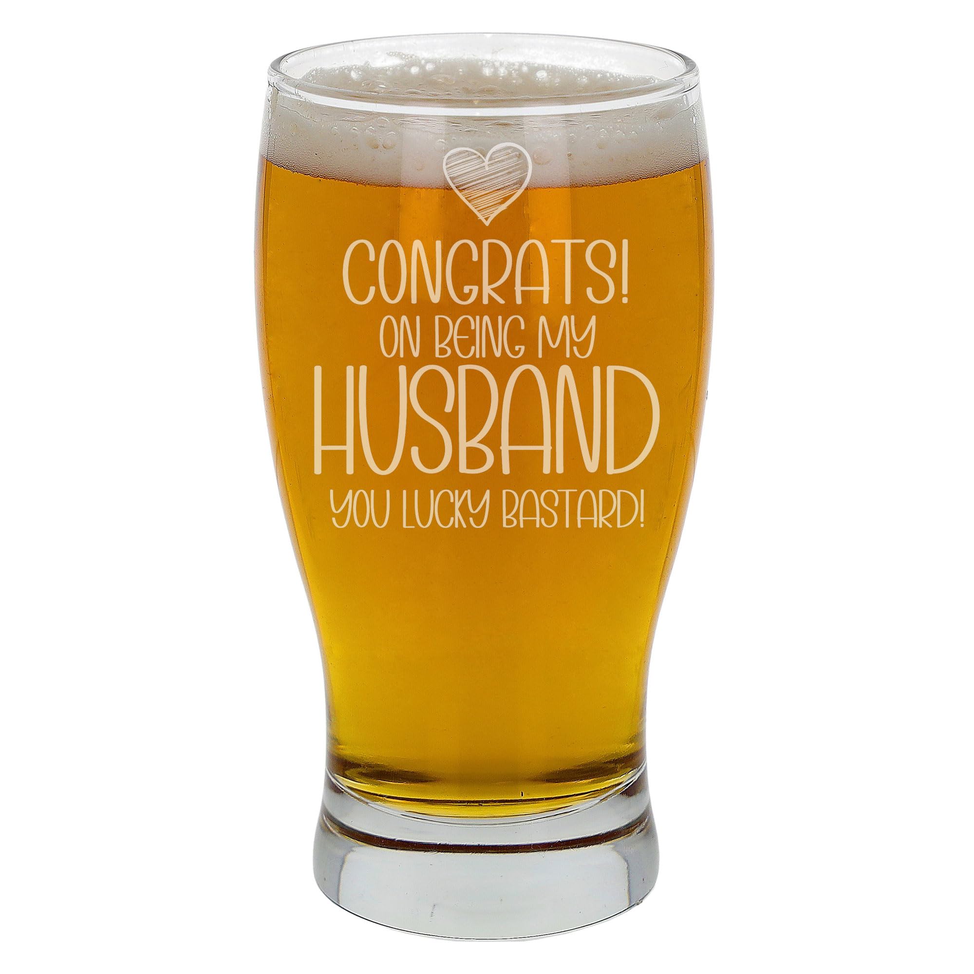 Congrats Husband Birthday Glass Engraved Beer Personalised Pint Husband Funny Present Men