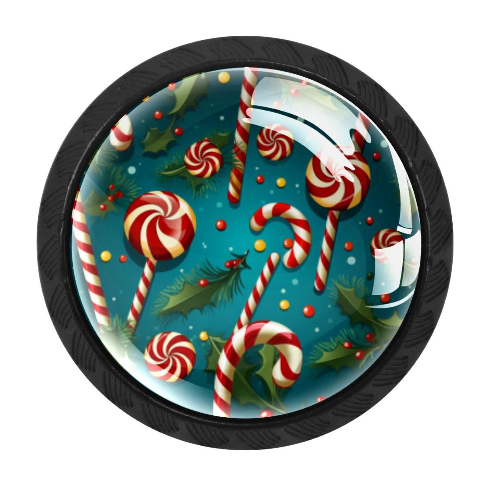 Chenzzzz Multicolored 11 4 Pieces Christmas Crutch Drawer Knobs, 35Mm Black Cabinet Knobs, Drawer Pulls And Knobs, Dresser Drawer Knobs, Cabinet Hardware Kitchen Cabinet Knobs