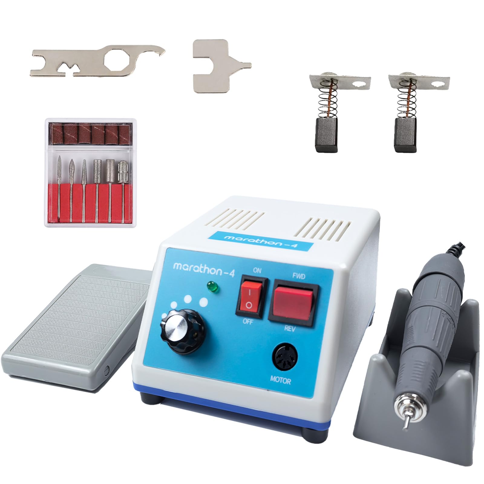 Upgraded Marathon-4 Micromotor, H37L1 Micromotor Handpiece, 0-35,000 RPM Micro Motor for Woodcarving, Silicone, Glasswork, Artware, Ceramics, Jewelry & DIY Crafts-image-24